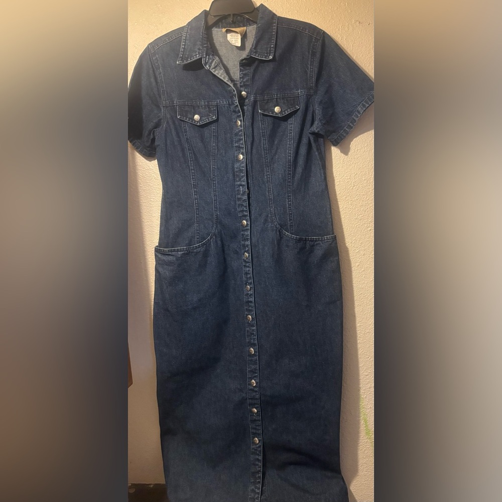 Denim Button-Down Dress Saddle Ridge Vintage Colecction